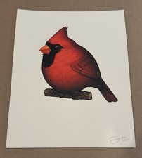 Mike Mitchell Fat Bird Print Cardinal II LE x/666 picture