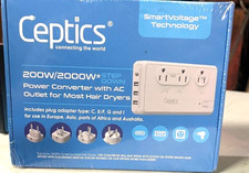 Ceptics 200W/2000W Travel Voltage Converter For Hair Dryer Convert 220v 110v NEW picture