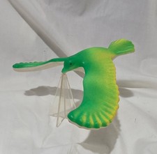 🎈 VINTAGE BALANCING BIRD LARGE 5” WINGSPAN TOY FIGURE YELLOW GREEN picture