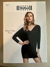 Wolford Pure Cut Dress New Black v-neck msrp $400 reversible/multifunction Small picture