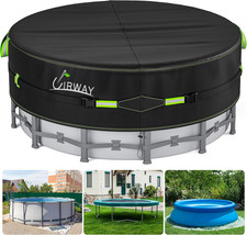 18 Ft round Pool Cover with Reflective Strips, Swimming Pool Cover for above Gro picture