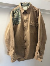 Vintage Cabela's Men’s Seclusion Hunting Shirt XL Brown 3D Camouflage Heavy Duty picture