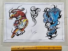 Vintage Art Tattoo Flash Sheet Mauricio 1993  /T67 picture