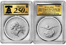 2026 Silver 1804 Draped Bust Medal PCGS SP69 First Strike #948 picture