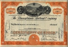 Pennsylvania Railroad Stock Certificate Horseshoe Curve Orange picture