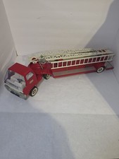 Vintage 1960s Tonka Aerial Ladder TFD Fire Truck Red 30” picture
