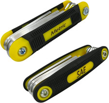 17-Piece Folding Allen Wrench Set | Metric & SAE Sizes | 2-Pack Portab picture