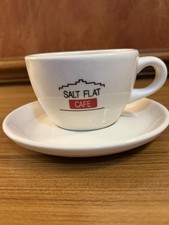 Vintage VW Volkswagen Drivers Wanted Cup & Saucer Buffalo China Salt Flat Cafe picture