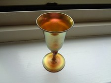 SALE Lovely Steuben Goblet in Gold Aurene Glass with Twisted Stem Marked picture