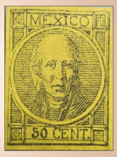 SM4)1868.MEXICO.  centavos Hidalgo, without dot, imperforate.  Mint. Scott: 49 picture
