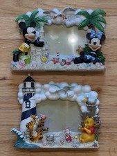 LOT 2 Disney Mickey Minnie Pooh Tigger Picture Frame Beach Cruise Lighthouse picture