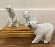 Llardo Polar Bear Figurines Set of 3-Gorgeous Porcelain picture