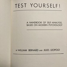 Handbook of Self Analysis Modern Psychology Hellman 1947 IQ Memory 1940s  picture