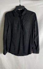 COS Women's Black Long Sleeve Lyocell Seam Detail Blouse Sz 6 NWT picture