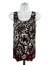 Chico's Travelers Women's Black/Red Paisley Sleeveless Tank Top - 0/US S picture