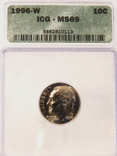 1996-W 10C ROOSEVELT DIME MS69FB picture