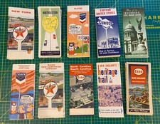 Vintage Texaco Chevron Esso Sunoco Road Maps Lot 1940s-60s Gas Station Ephemera picture