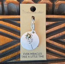 NEW Amanda Blu MAGIC WAND Charm EVEN MIRACLES TAKE TIME Two Tone Patience Faith picture