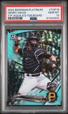 Graded 2022 BWM Plat Henry Davis TOP16 Aqua Ice Foilboard /250 Card PSA 10 picture