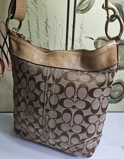 Coach #10403  Signature Canvas CC Monogram Hobo Shoulderbag 10.5x10x2 picture