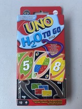 NEW UNO H2O Card Game PVC Perfect Family Playing Pool Waterproof Clear w/ Clip picture
