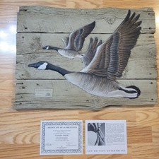Vtg 1993 George Turner Canada Geese Goose 758/2000. Hand Painted Artwork W/COA picture