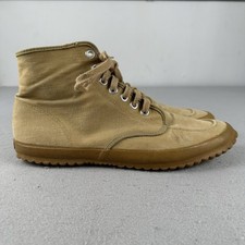 Vintage 60s LL Bean Canvas High Top Boots Men’s 13 Brown Lace Up Hiking picture