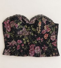 Vintage Black Top With Flowers picture