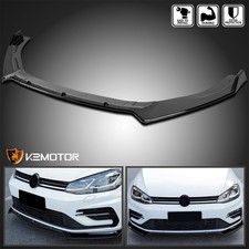 Fits 2014-2020 Volkswagen Golf GTI MK7 Glossy Black Front Bumper Lip Spoiler 3PC picture