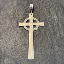 Duane Maktima Laguna/Hopi Sterling Silver 3” Cross Pendant Statement 5v picture
