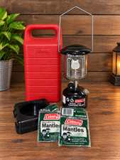 Vintage Coleman Peak 1 Model 222A Backpacking Lantern w/ Red Case & Stand - 1987 picture