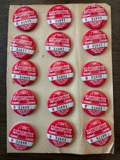 Vintage 1974 PA Fishing License Store Display Board Card Unused Pins Lot of 15 picture