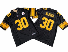 Nike Pittsburgh Steelers Jaylen Warren #30 Football Jersey Black/Gold All Sizes picture
