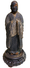 Early Antique Muromachi Period Buddha Statue Figurine Wood Wooden Carving Japan picture