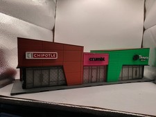STRIP MALL FAMOUS RESTARAUNTS ASSEMBLED PRINT ON DEMAND S SCALE BUILDING/DIORAMA picture