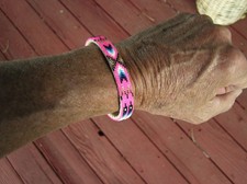 Handmade Navajo Indian Beaded Bracelet GREAT Pattern, Colors & Sewing. Nathaniel picture