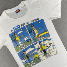 Vintage Sun Sportswear M Thin Shirt 80s Single Stitch Dad Yardwork Cartoon USA picture