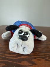 Pound Puppies Grey With Black Plush Puppy w/jacket/collar 8” Vintage 1986 Tonka picture