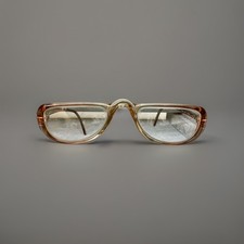Vintage Luxottica Mr Dee Avant Garde Eyeglasses Italy Litenac 48-20-140 Amber picture