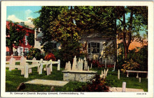 Vintage Postcard 1930-1945 St. George's Church Cemetery, Fredericksburg, VA picture