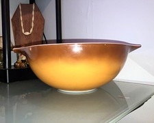 Vintage PYREX Old Orchard Brown Ombre 4QT Cinderella Milk Glass Mixing Bowl 444 picture