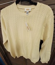 Talbots Women's 💯% Cotton Knit Sweater Small Crew Neck Long Sleeve New  picture