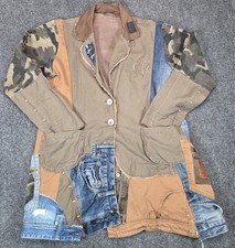 Upcycled Handmade Patchwork Denim Jacket Womens 21.5 P2P Scotch & Soda picture