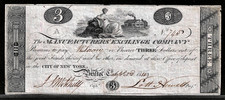 Sept 3, 1814 Bristol Connecticut Manufacturers Exchange $3 Obsolete Bank Note picture