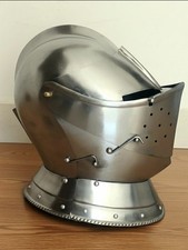 15th Century Medieval Armet Close Helmet Steel Knight Armor LARP SCA Wearable picture