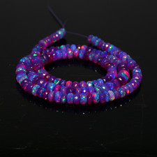 Ethiopian Fire Opal Beads 4-5mm Faceted Rondelle 8 Inch Gemstone Stand picture