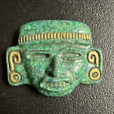 Vintage Mayan Aztec Crushed Green Malachite Stone Wall Hangings Plaques 1980’s picture