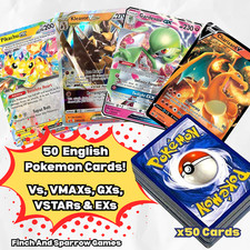 50 English Pokemon V, VMAX, EX & GX Cards - Lot of 50 Cards, Buy More & Save picture