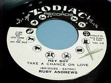 RUBY ANDREWS -NORTHERN SOUL-PROMO-(HEY BOY) TAKE A CHANCE ON LOVE/COME TO ME -EX picture
