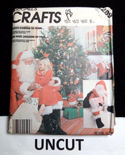 McCall's 2289 Sewing Pattern Christmas Santa Clause Costume Bag Doll Unisex XL picture